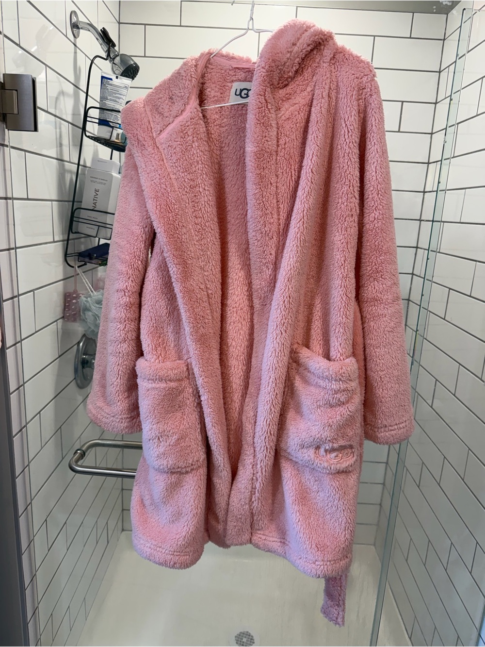 UGG Plush Hooded Teddy Jacket - Dusty Pink